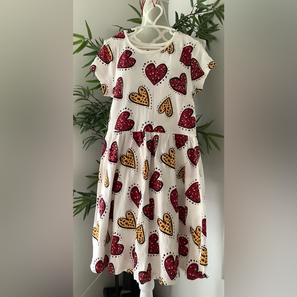 Heart Patterned Girls Dress NWWT